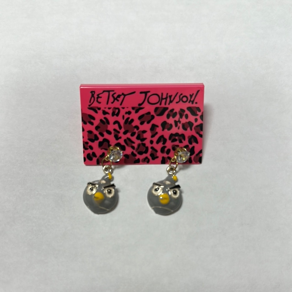 Betsey Johnson Owl Earrings Bird NEW NWT